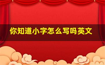 你知道小字怎么写吗英文