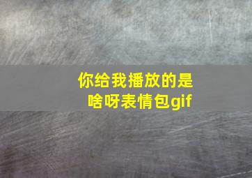 你给我播放的是啥呀表情包gif