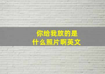 你给我放的是什么照片啊英文