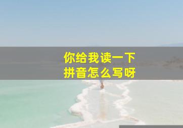 你给我读一下拼音怎么写呀