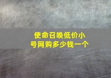 使命召唤低价小号网购多少钱一个