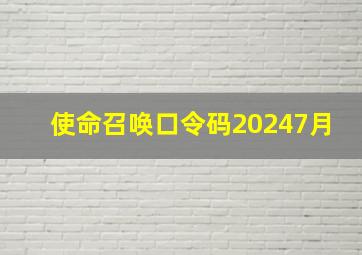 使命召唤口令码20247月