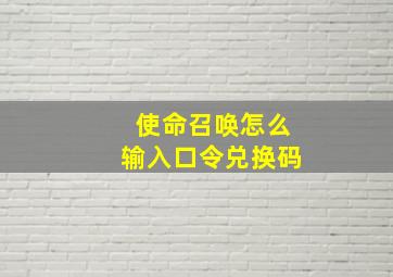 使命召唤怎么输入口令兑换码