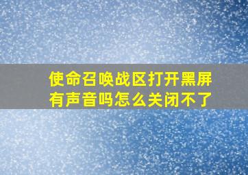 使命召唤战区打开黑屏有声音吗怎么关闭不了