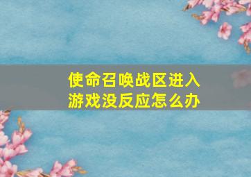 使命召唤战区进入游戏没反应怎么办