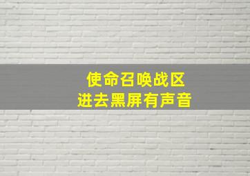 使命召唤战区进去黑屏有声音