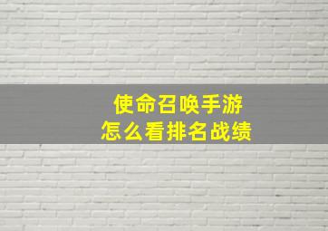 使命召唤手游怎么看排名战绩