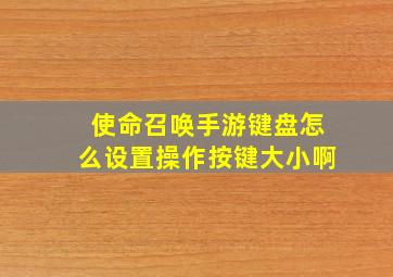 使命召唤手游键盘怎么设置操作按键大小啊