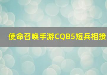 使命召唤手游CQB5短兵相接