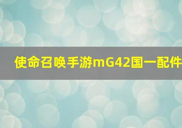 使命召唤手游mG42国一配件