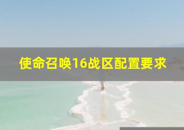 使命召唤16战区配置要求