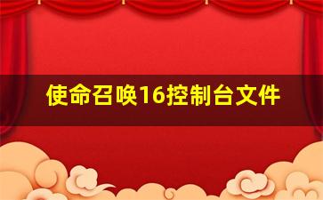 使命召唤16控制台文件