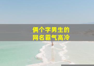 俩个字男生的网名霸气高冷