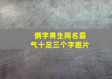 俩字男生网名霸气十足三个字图片