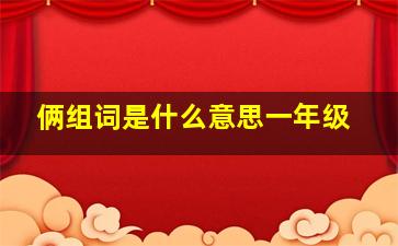 俩组词是什么意思一年级