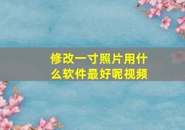 修改一寸照片用什么软件最好呢视频