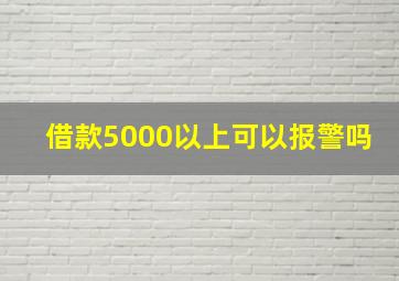 借款5000以上可以报警吗