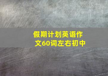 假期计划英语作文60词左右初中