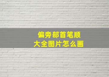 偏旁部首笔顺大全图片怎么画