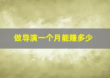 做导演一个月能赚多少