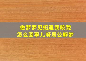 做梦梦见蛇追我咬我怎么回事儿呀周公解梦