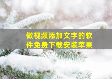 做视频添加文字的软件免费下载安装苹果