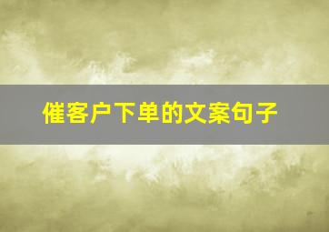 催客户下单的文案句子