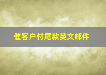 催客户付尾款英文邮件