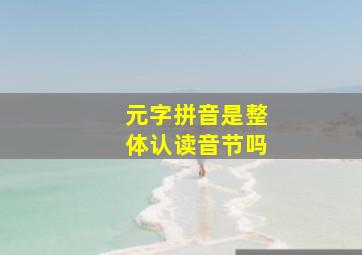 元字拼音是整体认读音节吗