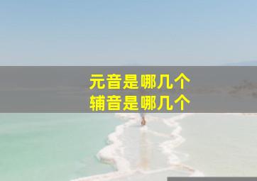 元音是哪几个辅音是哪几个