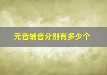 元音辅音分别有多少个