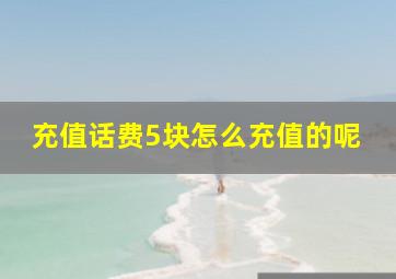 充值话费5块怎么充值的呢