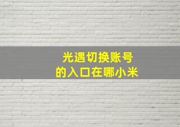 光遇切换账号的入口在哪小米