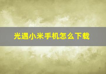 光遇小米手机怎么下载