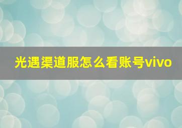 光遇渠道服怎么看账号vivo