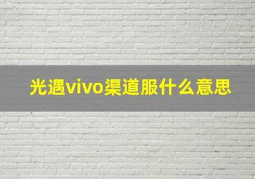 光遇vivo渠道服什么意思