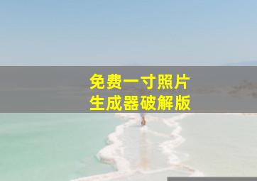 免费一寸照片生成器破解版