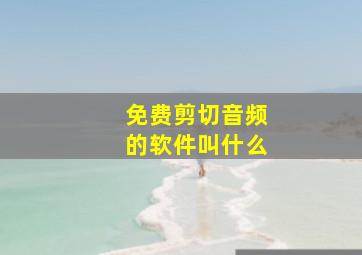 免费剪切音频的软件叫什么