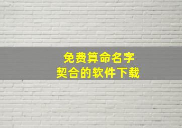 免费算命名字契合的软件下载