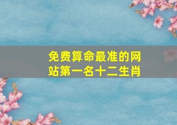 免费算命最准的网站第一名十二生肖