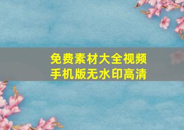 免费素材大全视频手机版无水印高清