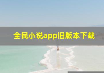 全民小说app旧版本下载