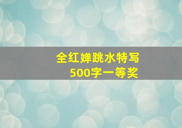 全红婵跳水特写500字一等奖