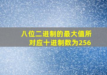 八位二进制的最大值所对应十进制数为256