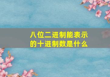 八位二进制能表示的十进制数是什么