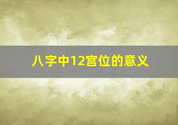 八字中12宫位的意义