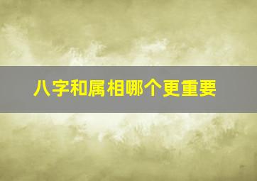 八字和属相哪个更重要