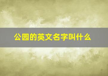 公园的英文名字叫什么