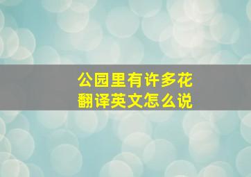 公园里有许多花翻译英文怎么说