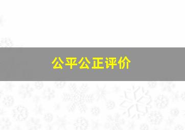 公平公正评价